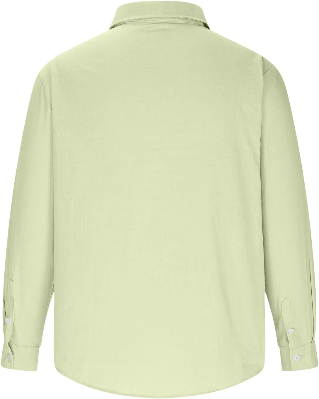 Men's Linen Polos Shirts Long Sleeve Hippie Casual Beach T-Shirt Casual Regular Fit Golf Shirt with Collar