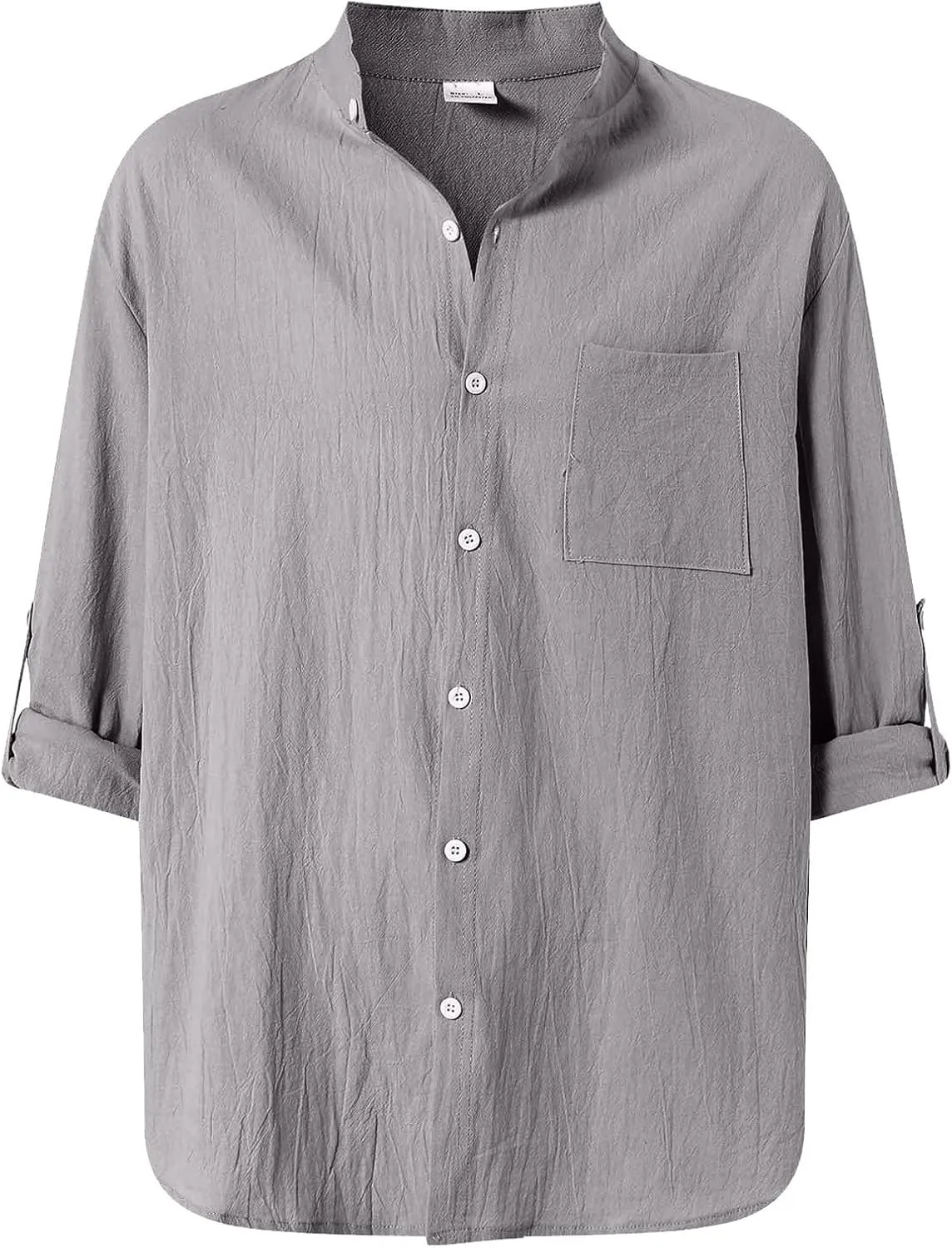 Men's Linen Shirts Short Sleeve Casual Shirts Button Down Shirt for Men Beach Summer Shirt with Pockets Linen Tops