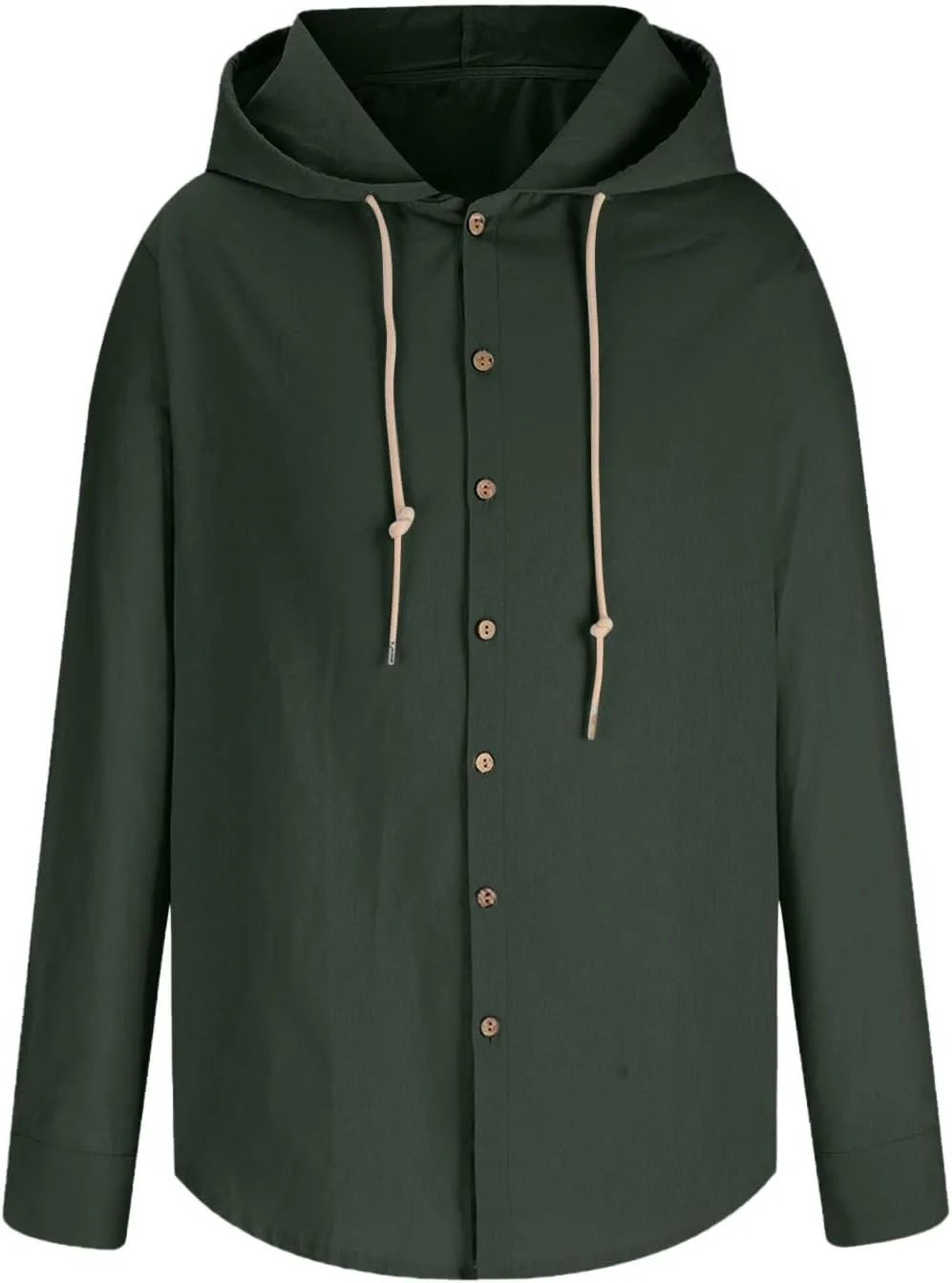 Men's Long Sleeve Button Down Hoodie Shirts Dressy Casual 2024 Rolled Up Sleeve Drawstring Hooded Shirt Tops