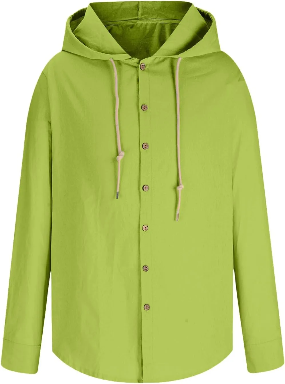 Men's Long Sleeve Button Down Hoodie Shirts Dressy Casual 2024 Rolled Up Sleeve Drawstring Hooded Shirt Tops