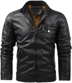 Men's PU Faux Classic Vintage Plus Thick Suede Coat Design For Style Winter Fleece Leather Jacket