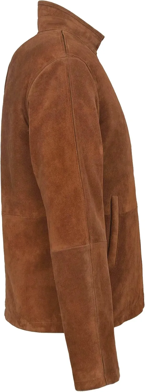 Men's Real Leather Jacket 100% Suede New Classic Fashion Casual Biker Style 5917