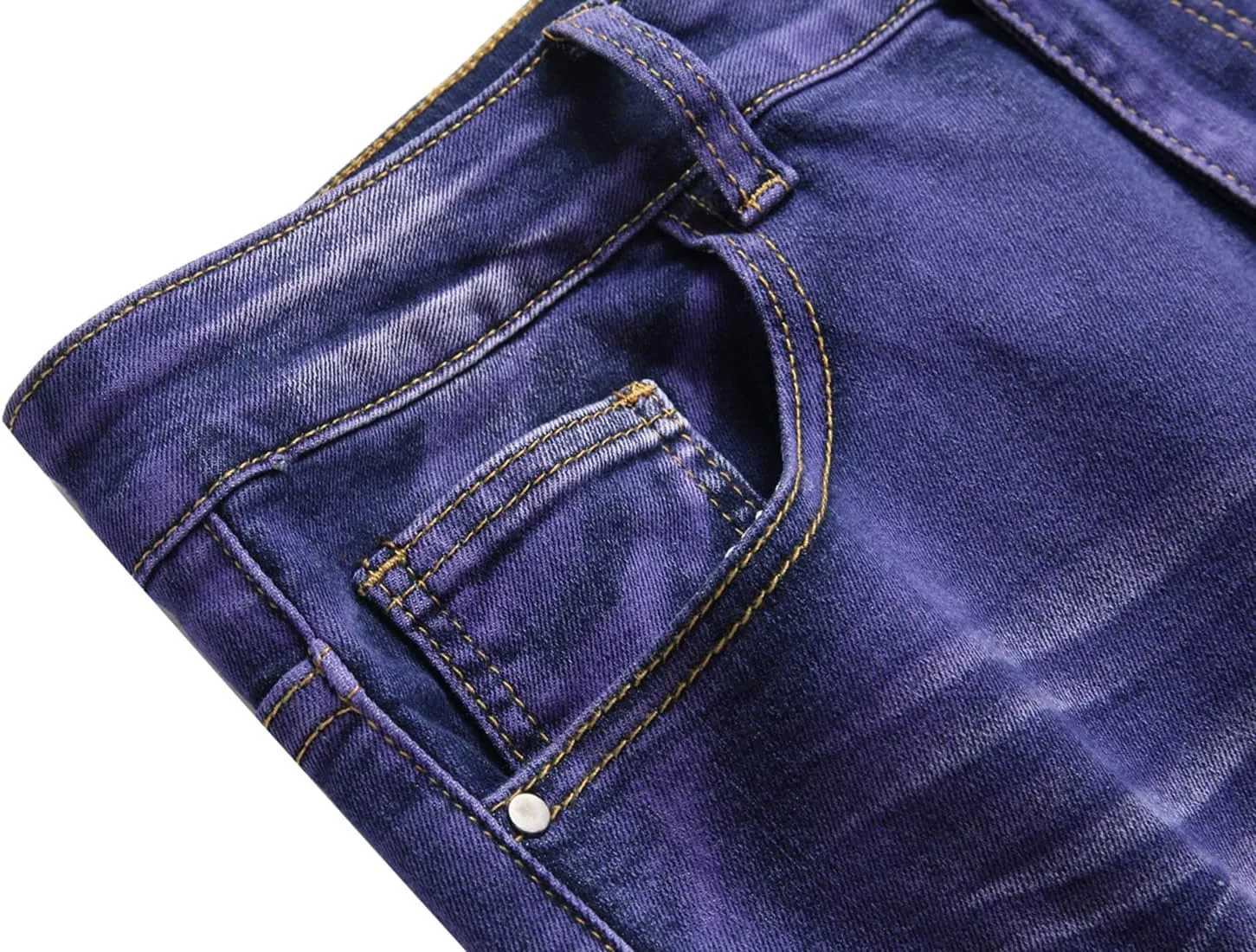 Men's Ripped Jeans,Slim Fit Distressed Straight Leg Fashion Denim Pants