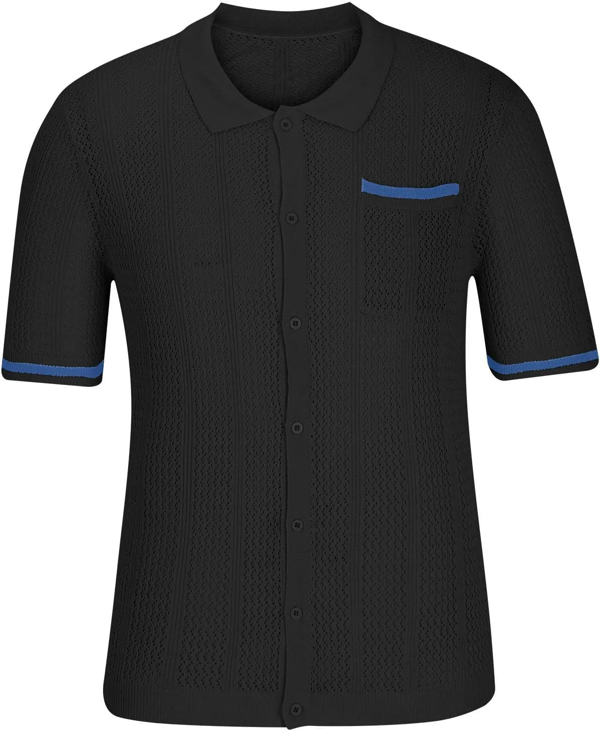 Men's Short Sleeve Knit Shirt Vintage Loose Button Down Lapel Solid Blouses Summer Casual Retro Workout Shirts