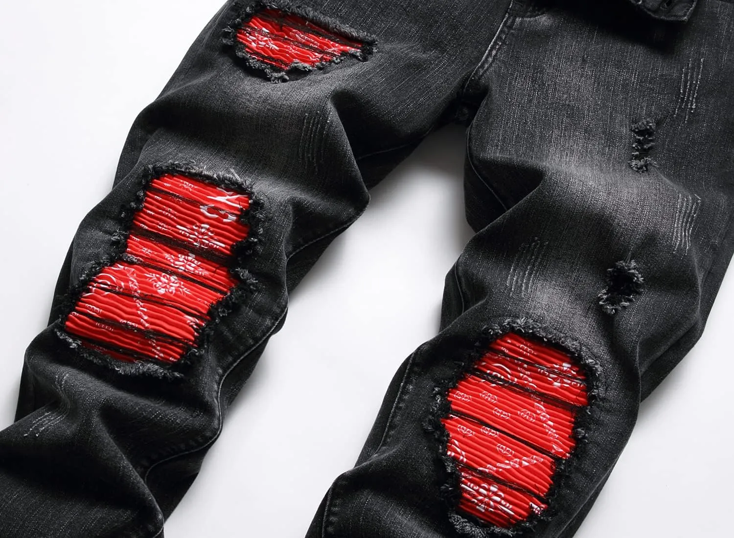 Men's Slim Fashion Ripped Straight Holes Stretchy Jeans
