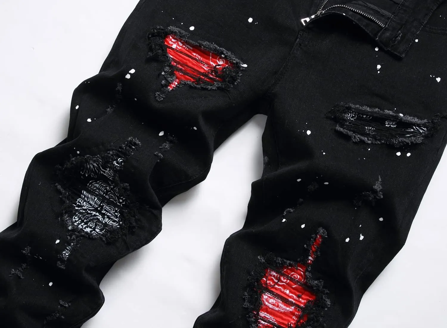Men's Slim Fashion Ripped Straight Holes Stretchy Jeans