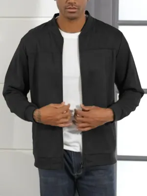 Men's Vintage Lightweight Suede Aviator Jacket Casual Stylish Fall Jackets Full Zip Knit Jackets