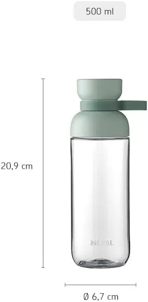 Mepal - Water bottle Vita - Two openings for extra drinking convenience - Refillable drinking bottle - Sports water bottle - 500 ml - Nordic sage