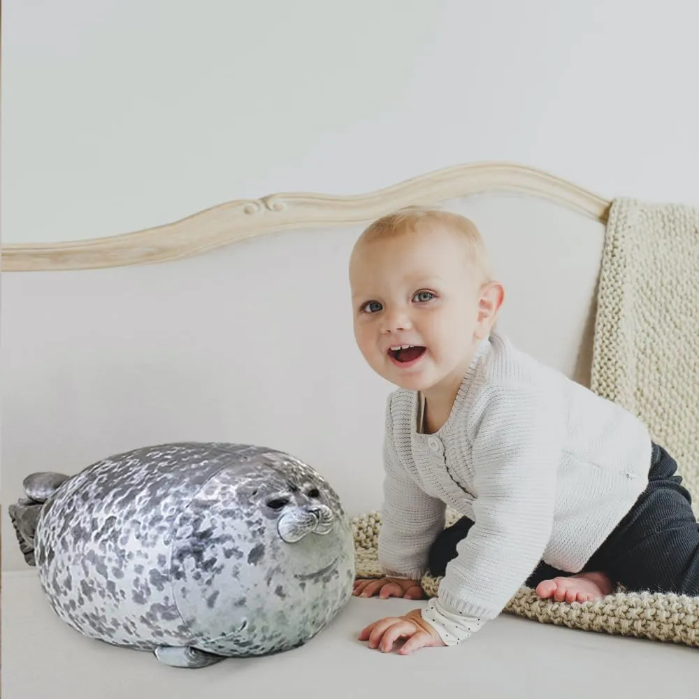 MerryXD Chubby Blob Seal Pillow,Stuffed Cotton Plush Animal Toy Cute Ocean Medium(17.6 in)