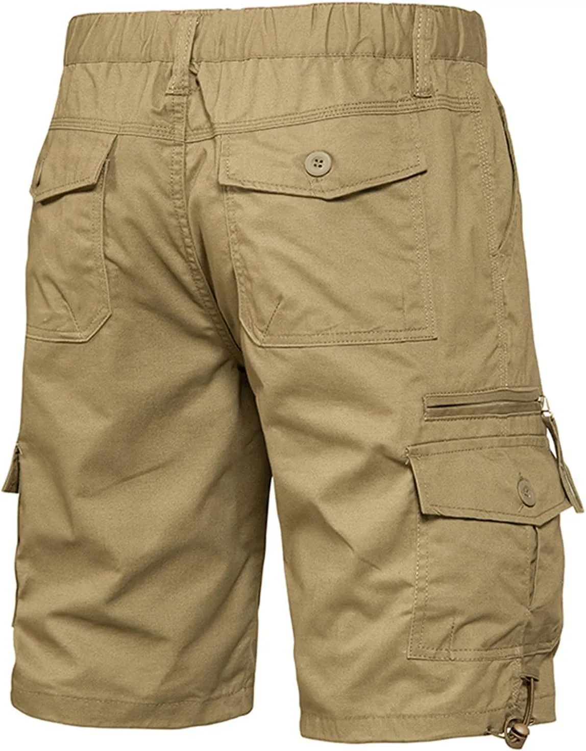 Mesh Shorts Regular Fit Cotton Elastic Waist Multi Pocket Cargo Shorts Outdoor Fashion Work Utility Tooling Short