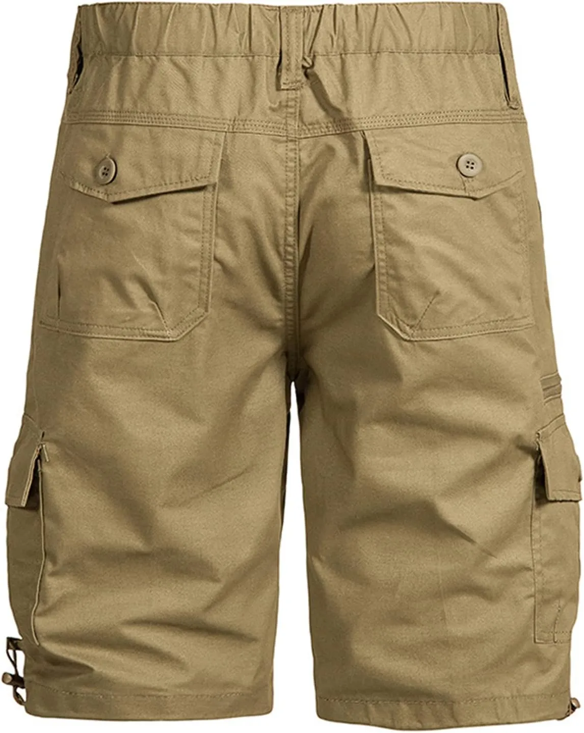 Mesh Shorts Regular Fit Cotton Elastic Waist Multi Pocket Cargo Shorts Outdoor Fashion Work Utility Tooling Short