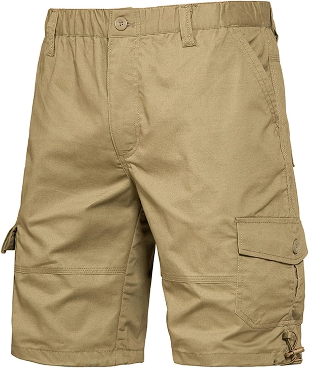 Mesh Shorts Regular Fit Cotton Elastic Waist Multi Pocket Cargo Shorts Outdoor Fashion Work Utility Tooling Short