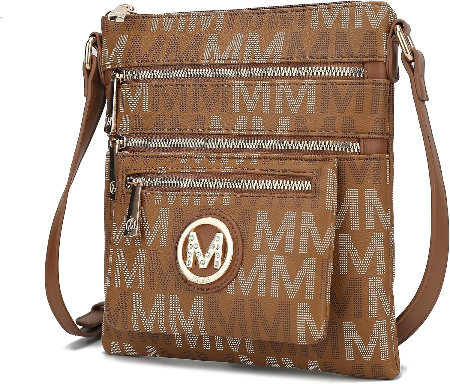 Mia K Women's Crossbody Handbag, PU Leather Adjustable Strap, Side Crossover Bag, Shoulder Bag