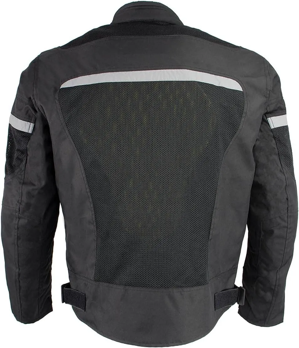 Milwaukee Leather Men's All Season Textile CE Armored Motorcycle Racer Jacket