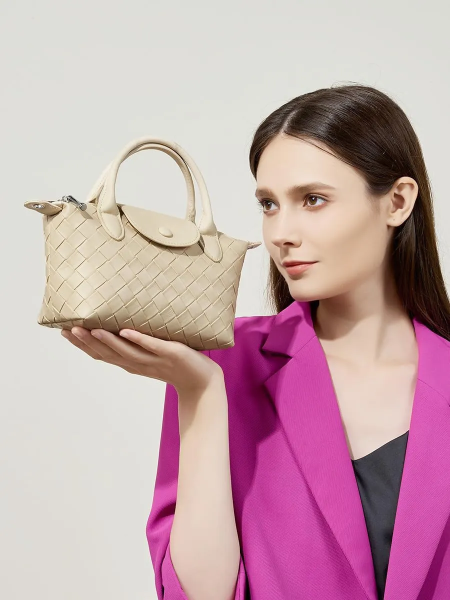 Mini Lightweight Leather Women's top Handle Handbag Fashion Travel Daily Satchel
