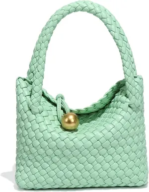 Mini Woven Women's Handbag Lightweight Luxury Vegan Leather Handle Fashion Business Daily Crossbody Bag