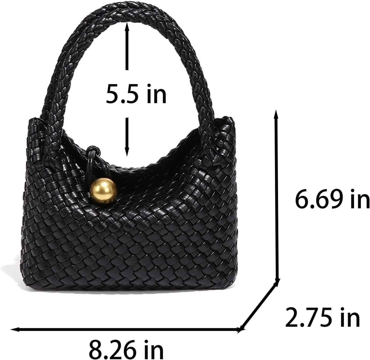Mini Woven Women's Handbag Lightweight Luxury Vegan Leather Handle Fashion Business Daily Crossbody Bag
