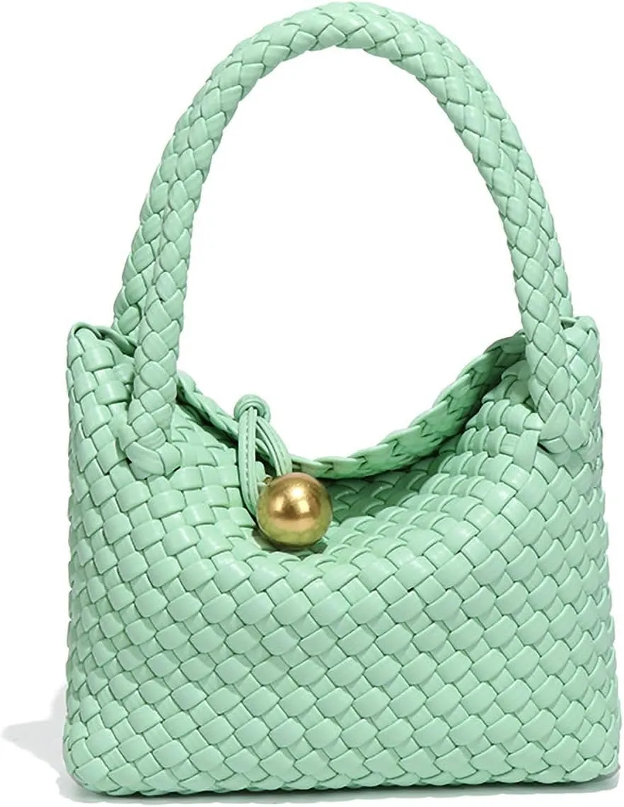 Mini Woven Women's Handbag Lightweight Luxury Vegan Leather Handle Fashion Business Daily Crossbody Bag