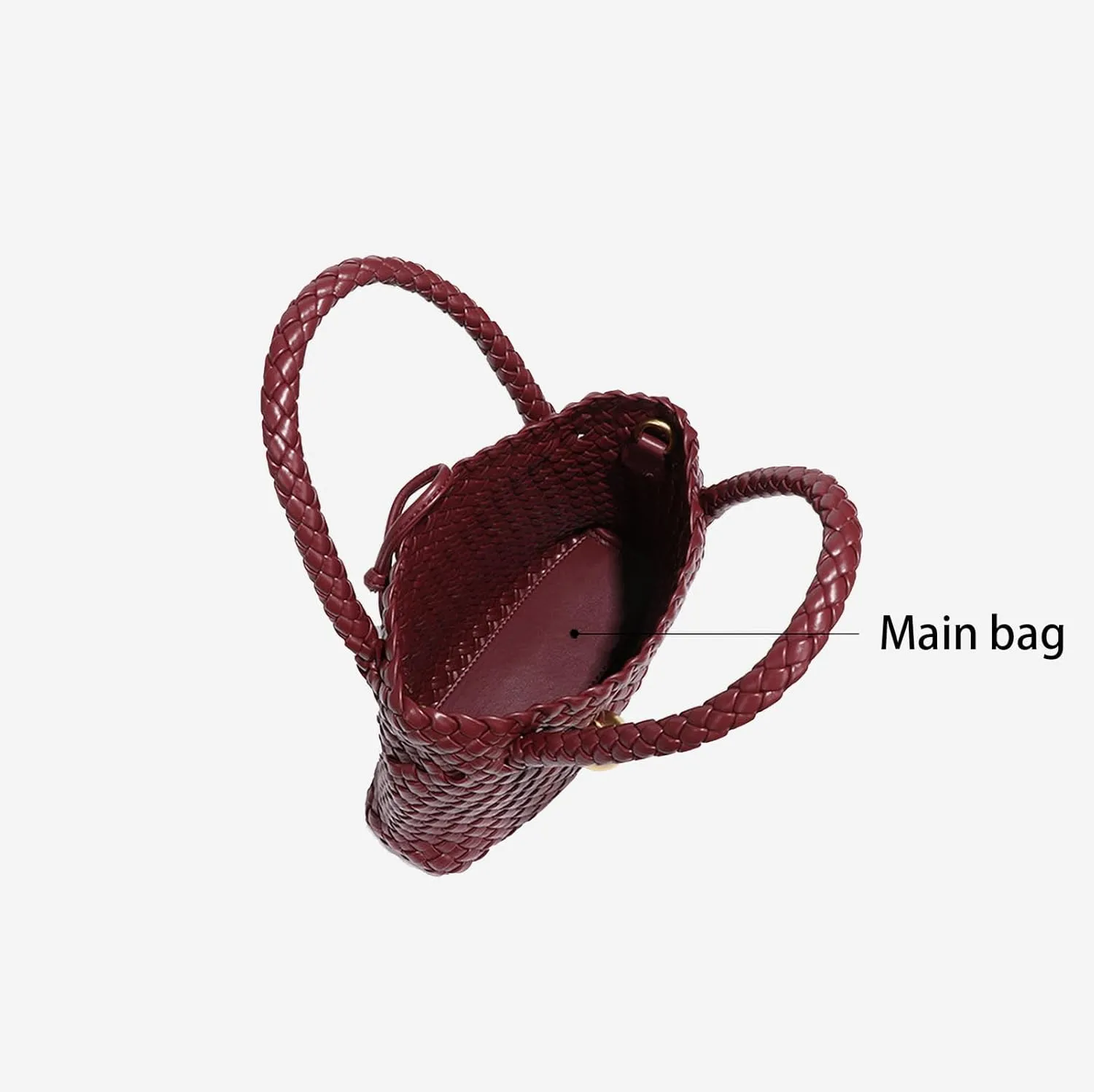 Mini Woven Women's Handbag Lightweight Luxury Vegan Leather Handle Fashion Business Daily Crossbody Bag
