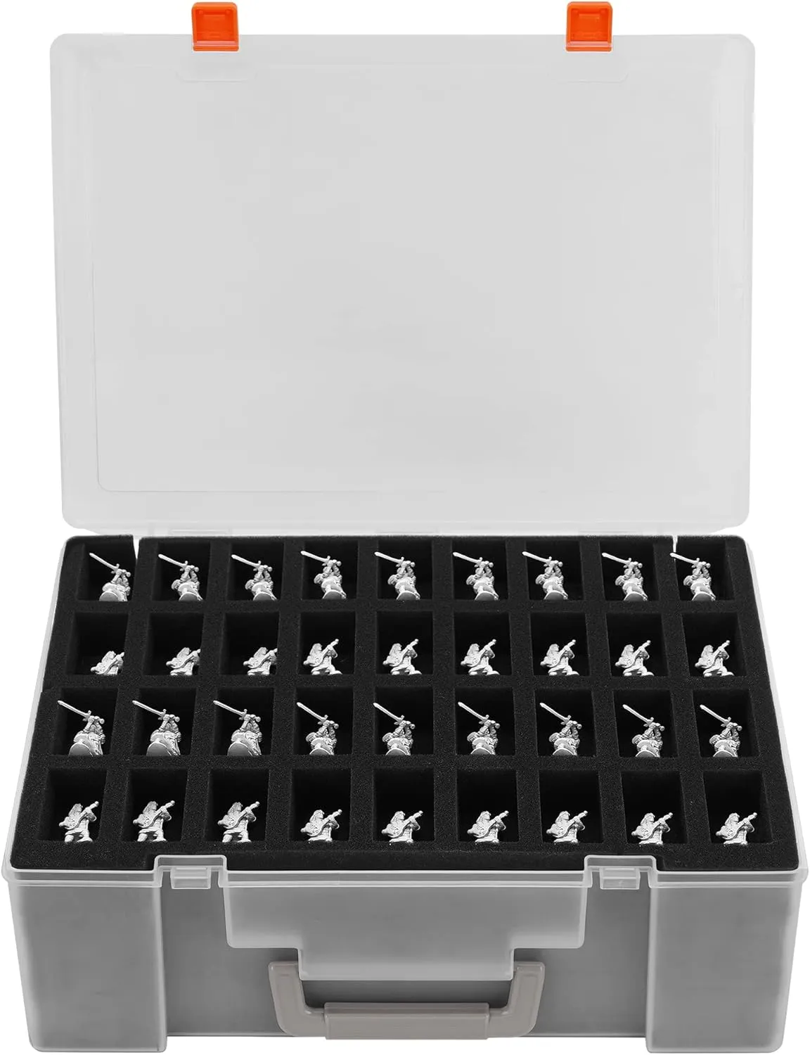 Miniature Storage Sturdy Carrying Figure Case -108 Slot Figurine Minature Carrying Case Compatible with D&D and More (Transparent)