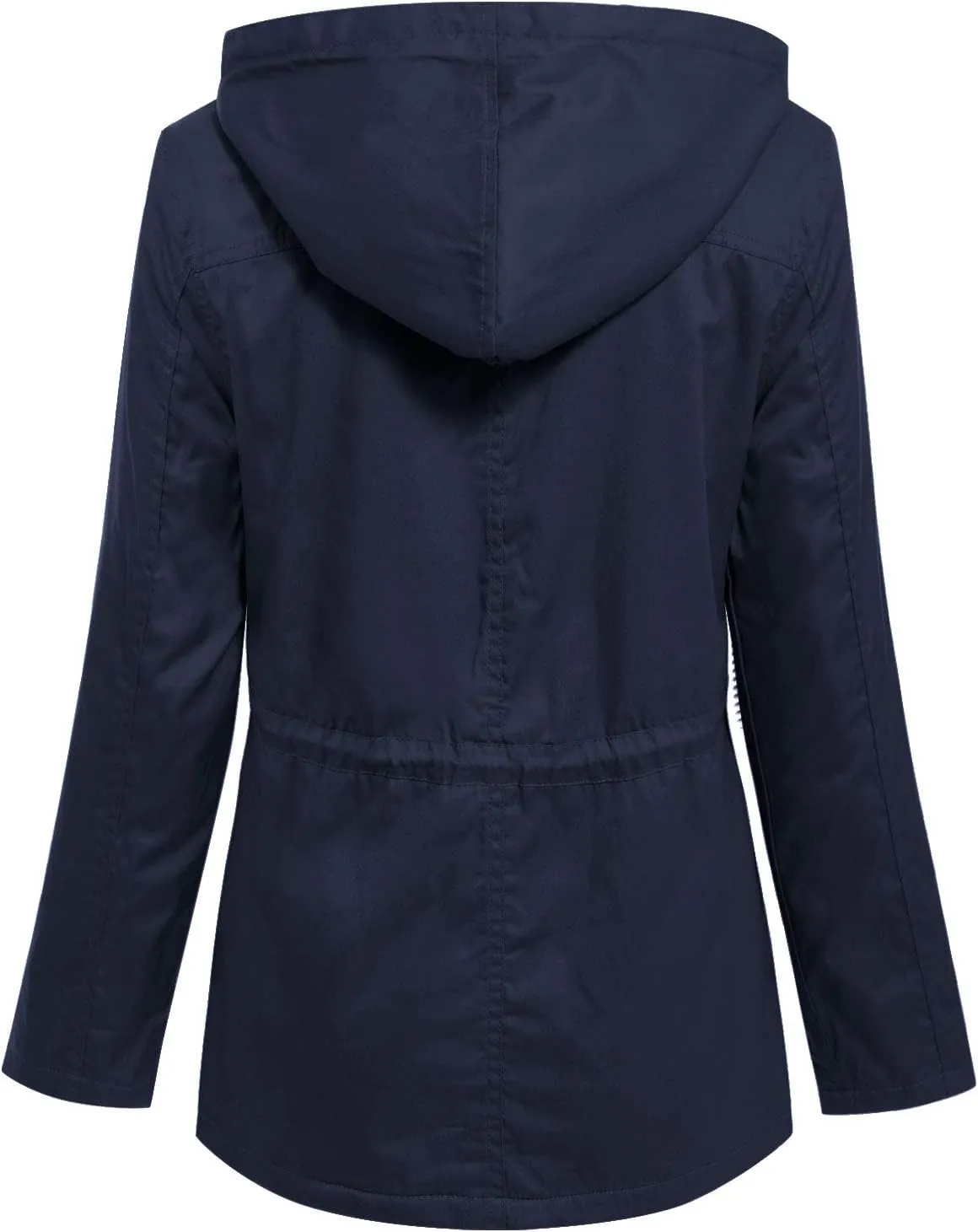 MixMatchy Women's Faux Fur Waist Drawstring Lightly Padded Utility Fashion Jacket Parka
