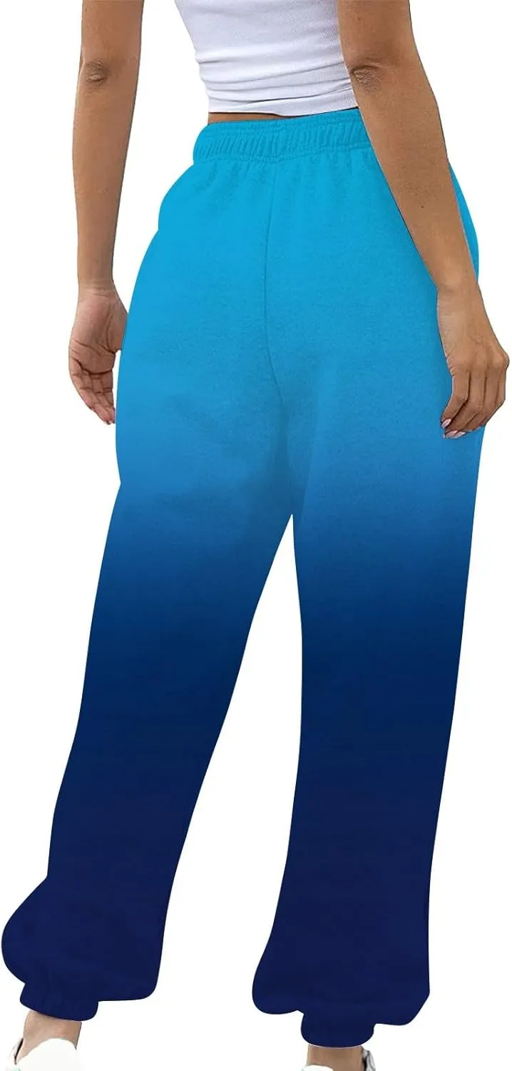 Miyaomn 2024 Fall Sweatpants for Women Baggy Cinch Bottom Joggers High Waisted Drawstring Workout Lounge Trousers with Pocket