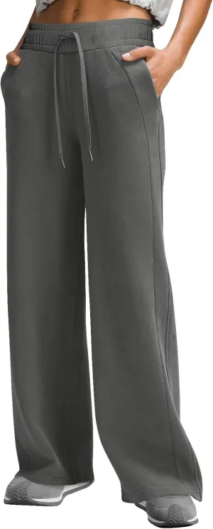 Miyaomn Women's Wide Leg Sweatpants Drawstring Casual Jogger Pants Loose Elastic High Waisted Athletic Trousers with Pockets