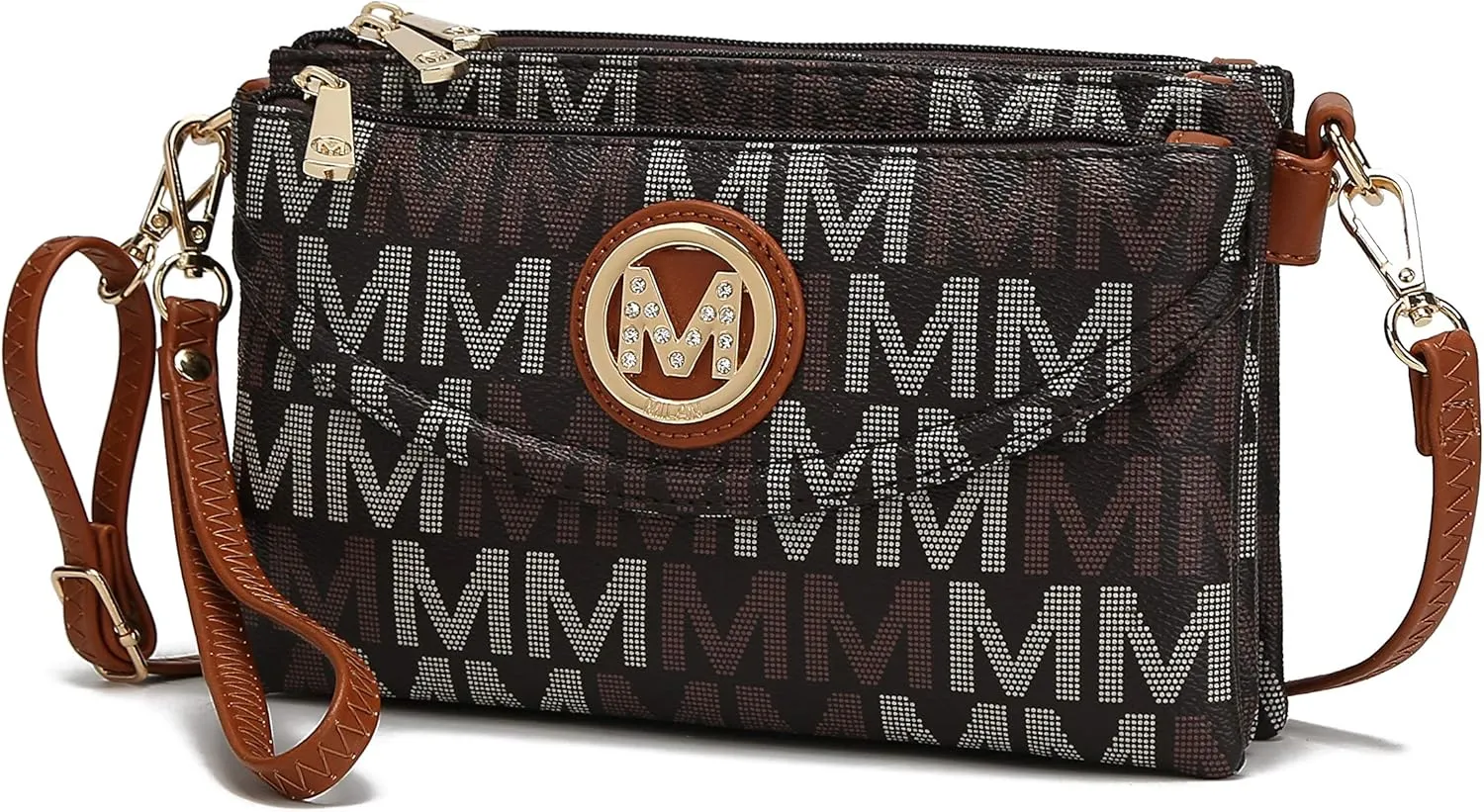 MKF Collection Crossbody Bag for Women Wristlet Strap, Vegan Leather Shoulder Bag Handbag Purse by Mia K