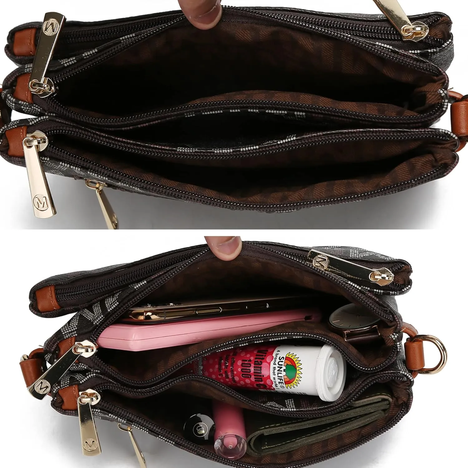MKF Collection Crossbody Bag for Women Wristlet Strap, Vegan Leather Shoulder Bag Handbag Purse by Mia K