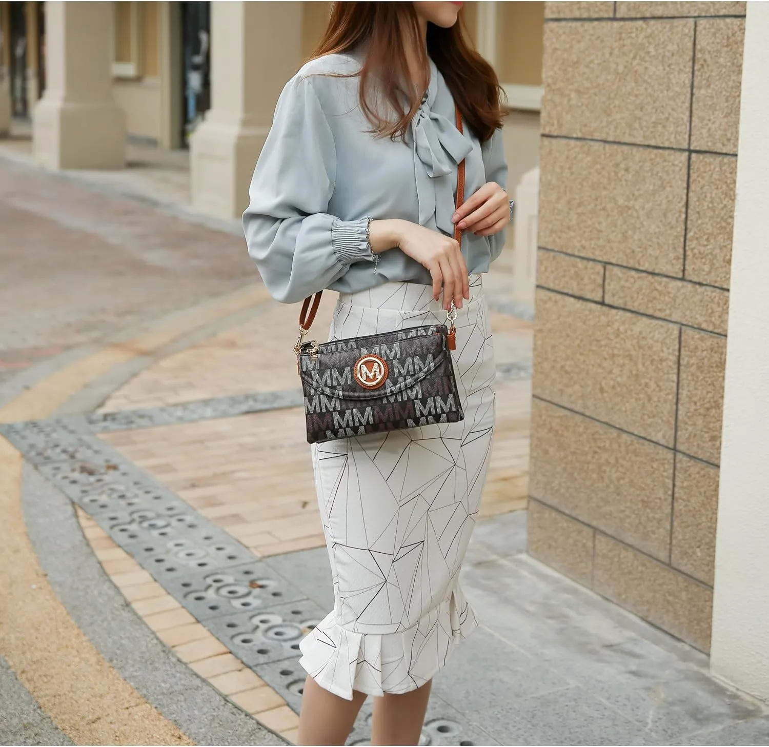 MKF Collection Crossbody Bag for Women Wristlet Strap, Vegan Leather Shoulder Bag Handbag Purse by Mia K