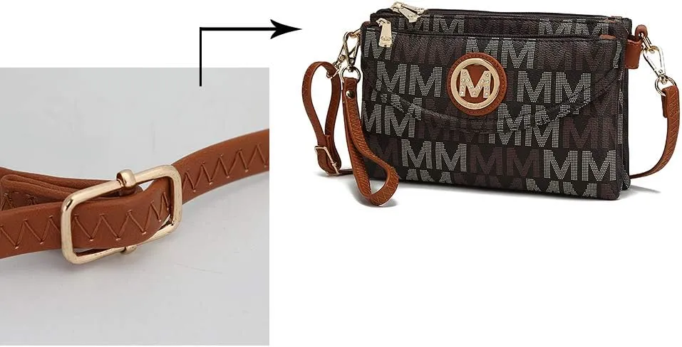 MKF Collection Crossbody Bag for Women Wristlet Strap, Vegan Leather Shoulder Bag Handbag Purse by Mia K
