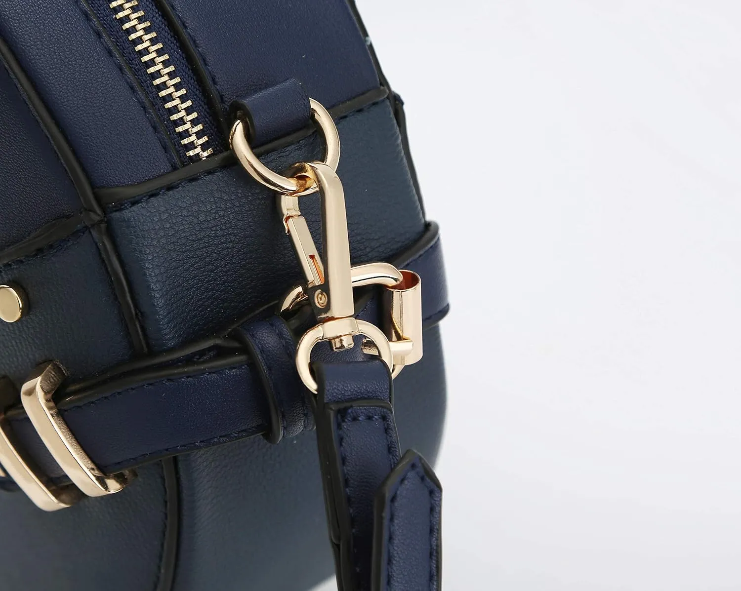 MKF Collection Round Bag for Women, Vegan Leather Circle Crossbody Bag Shoulder Purse by Mia K