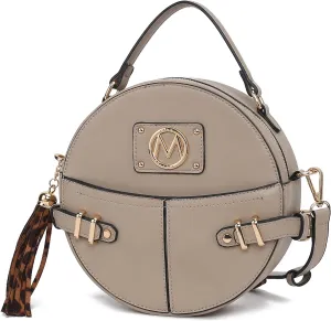 MKF Collection Round Bag for Women, Vegan Leather Circle Crossbody Bag Shoulder Purse by Mia K
