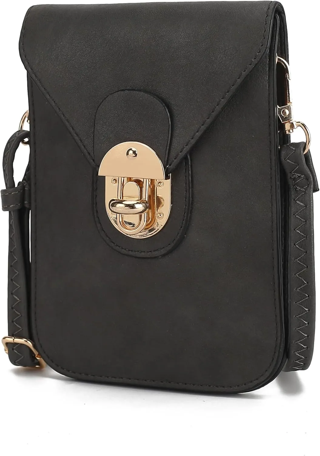 MKF Collection Small Crossbody Cell Phone Case for Women Fashion Turn Lock, Movil phone Bag Adjust Shoulder Strap by Mia K