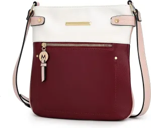 MKF Crossbody Bag for Women – PU Leather Pocketbook Handbag – Designer Side Messenger Purse, Shoulder Crossover