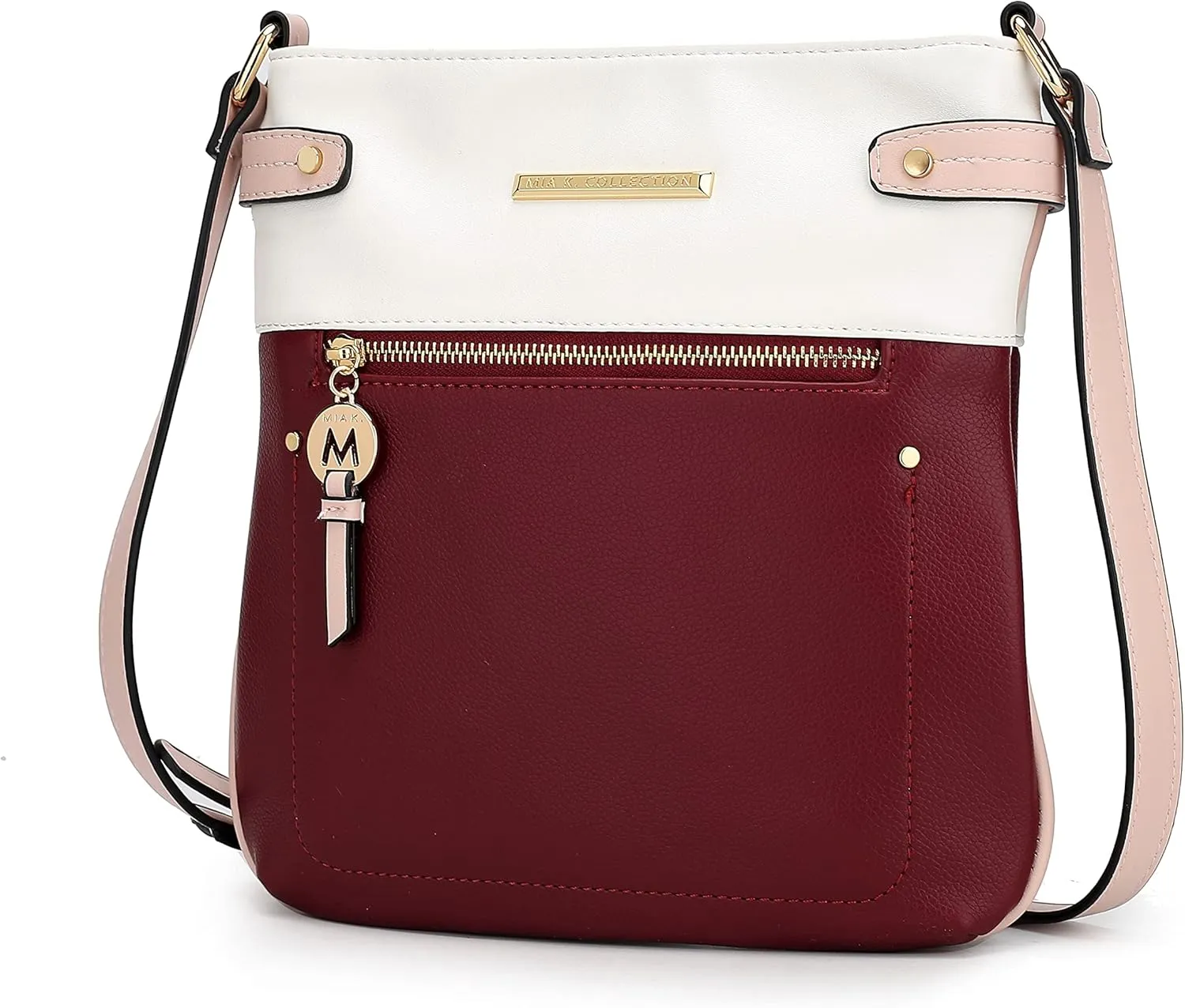 MKF Crossbody Bag for Women – PU Leather Pocketbook Handbag – Designer Side Messenger Purse, Shoulder Crossover