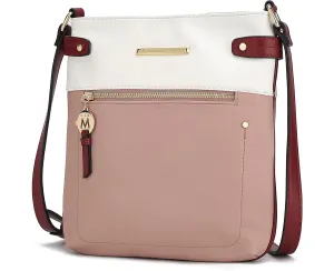 MKF Crossbody Bag for Women – PU Leather Pocketbook Handbag – Designer Side Messenger Purse, Shoulder Crossover