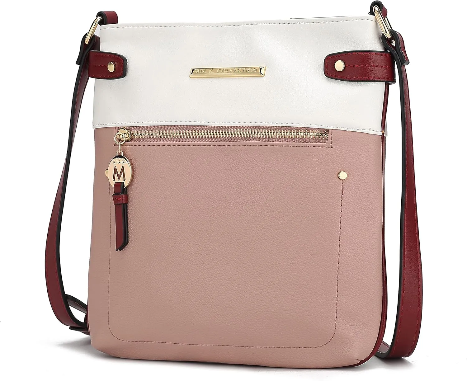 MKF Crossbody Bag for Women – PU Leather Pocketbook Handbag – Designer Side Messenger Purse, Shoulder Crossover