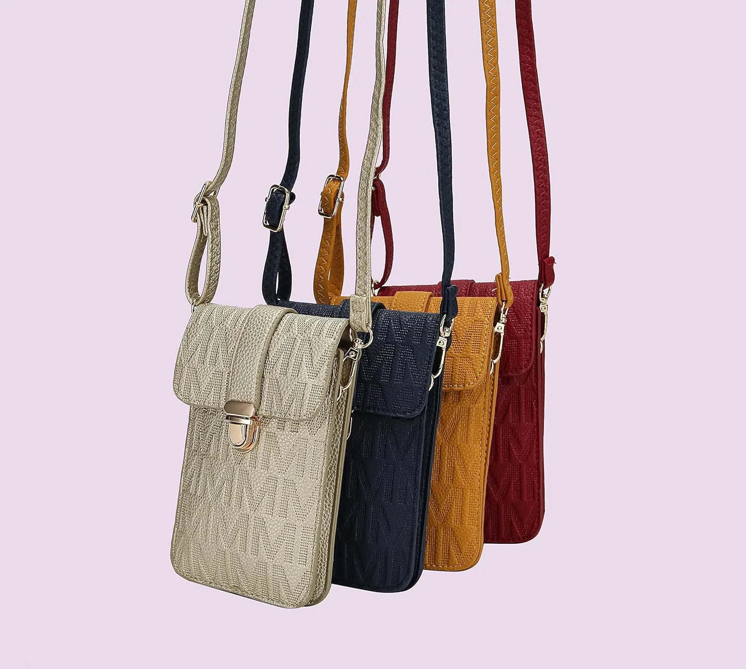 MKF Small Crossbody Cell Phone Purse Wallet for Women – PU Leather Cellphone Bag – Case with Shoulder Strap