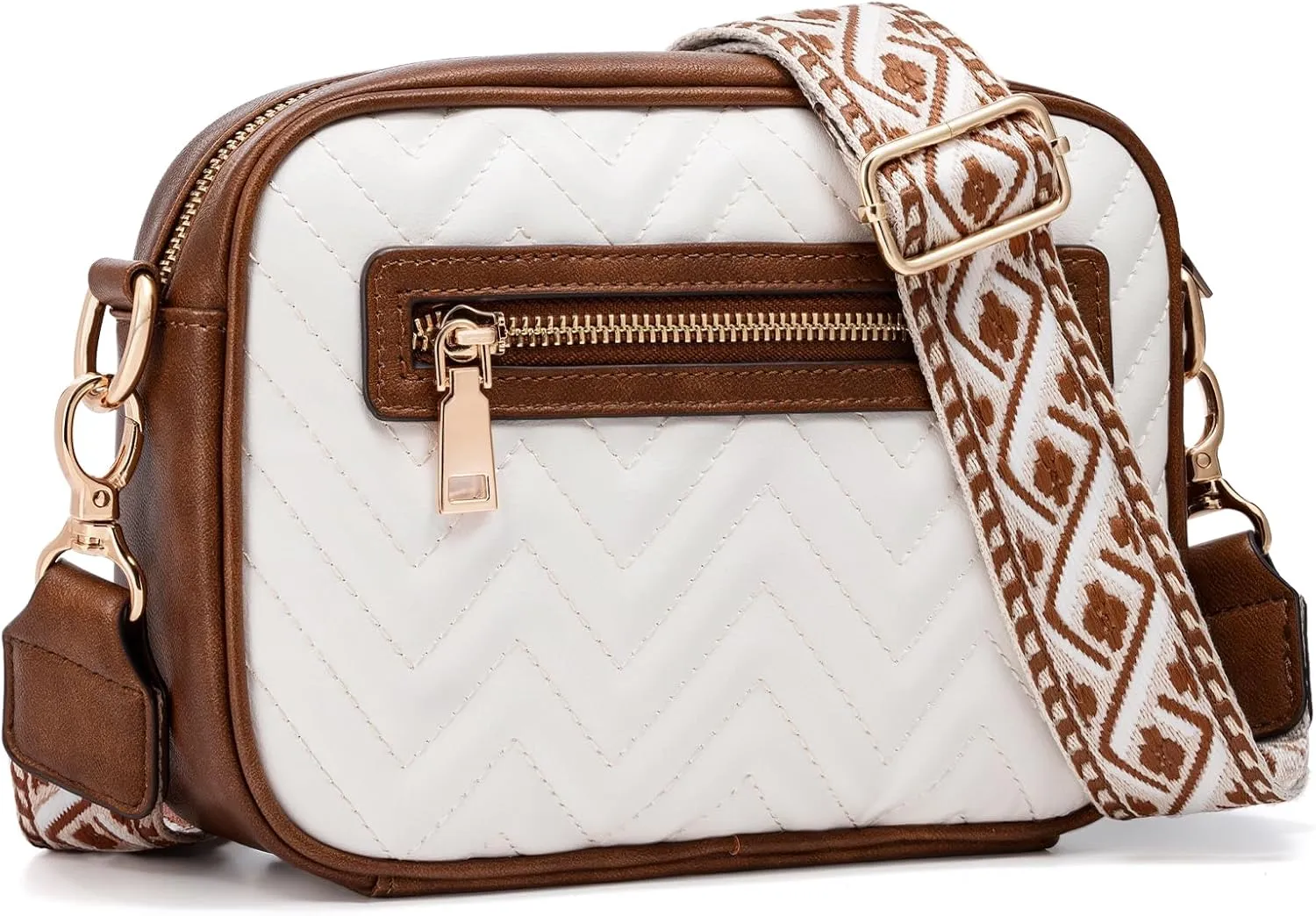 molshine Quilted Crossbody Bags for Women, Small PU Leather Crossbody Shoulder Handbag with Adjustable Wide Strap DLK0045