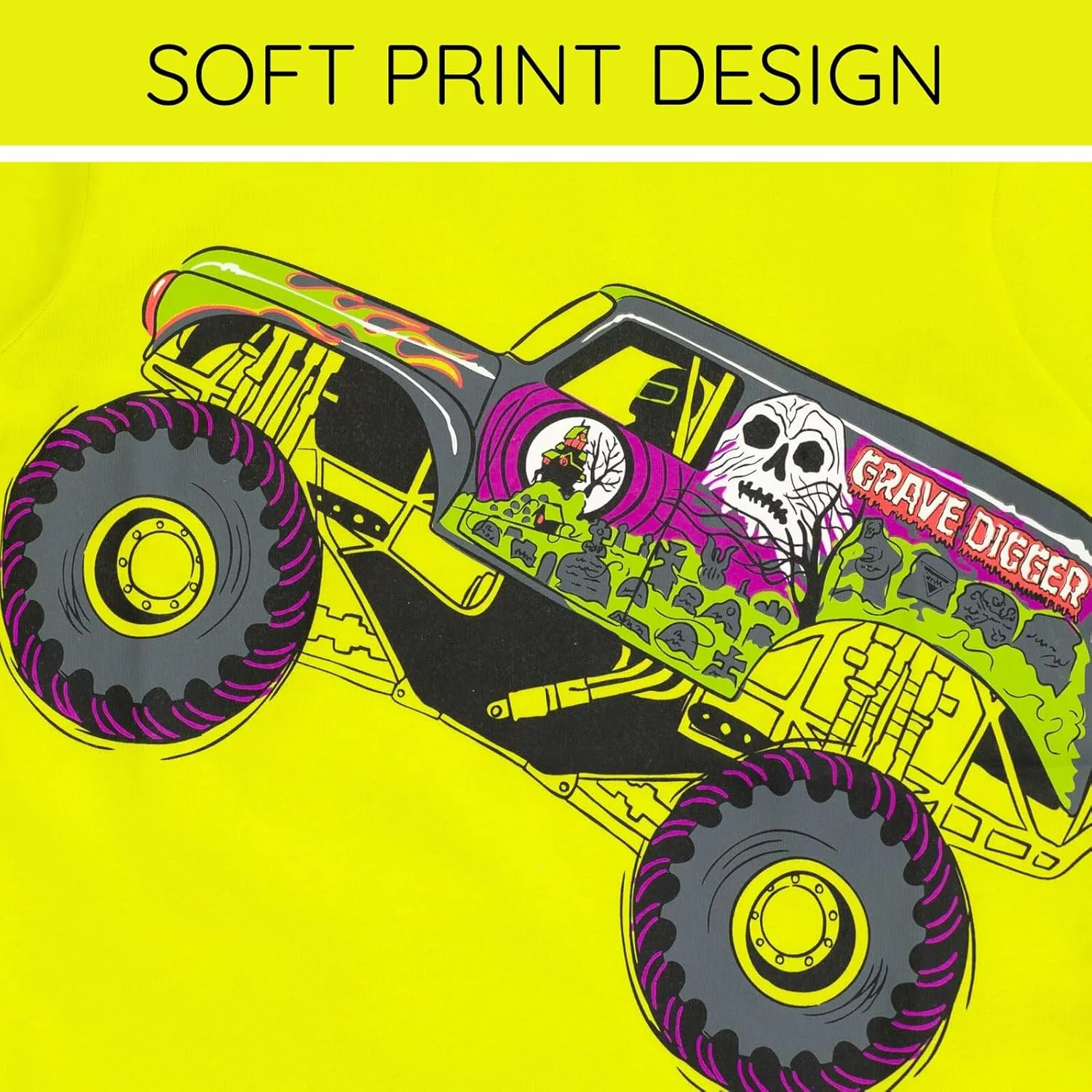 Monster Jam T-Shirt Toddler to Little Kid Grave Digger El Toro Loco Megalodon