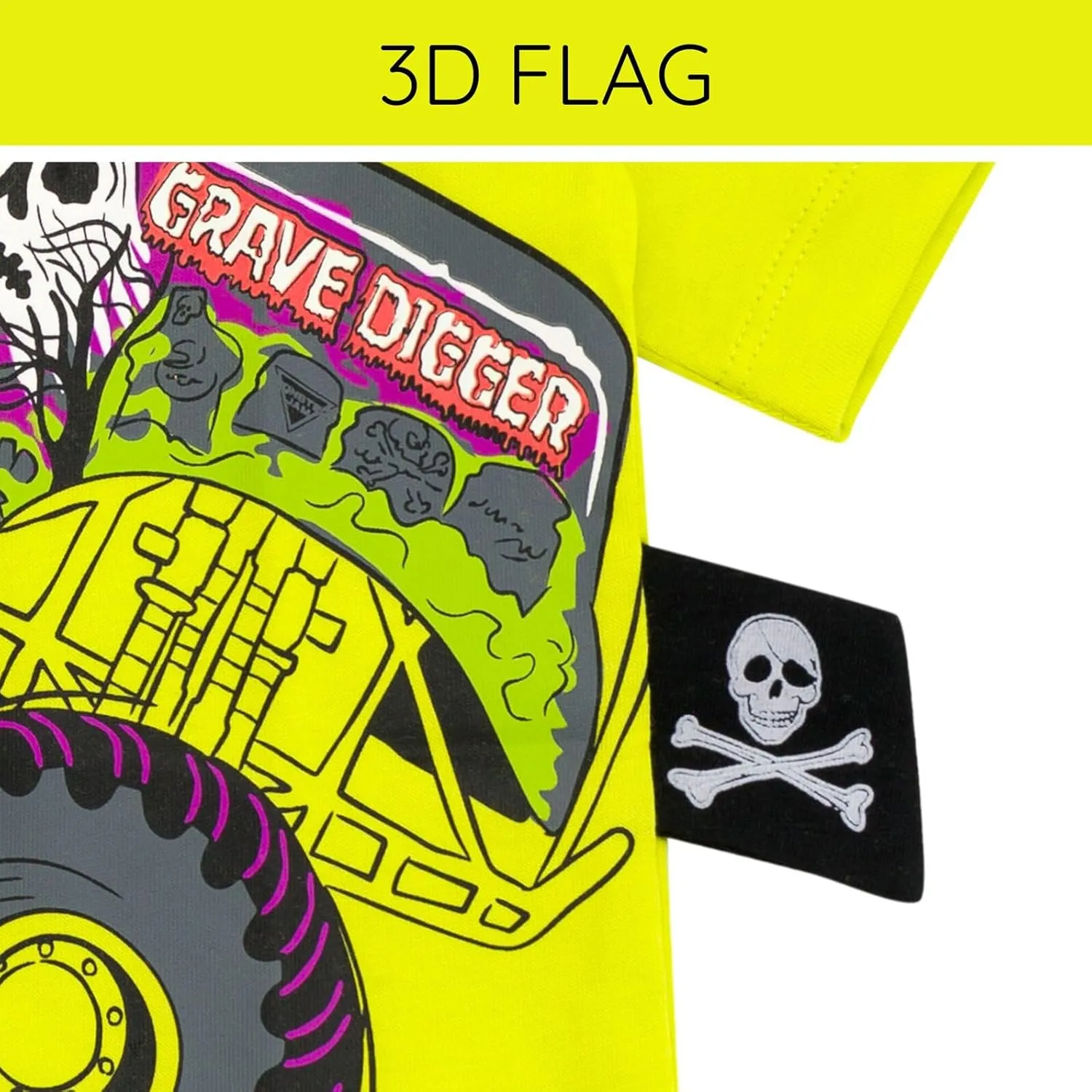 Monster Jam T-Shirt Toddler to Little Kid Grave Digger El Toro Loco Megalodon