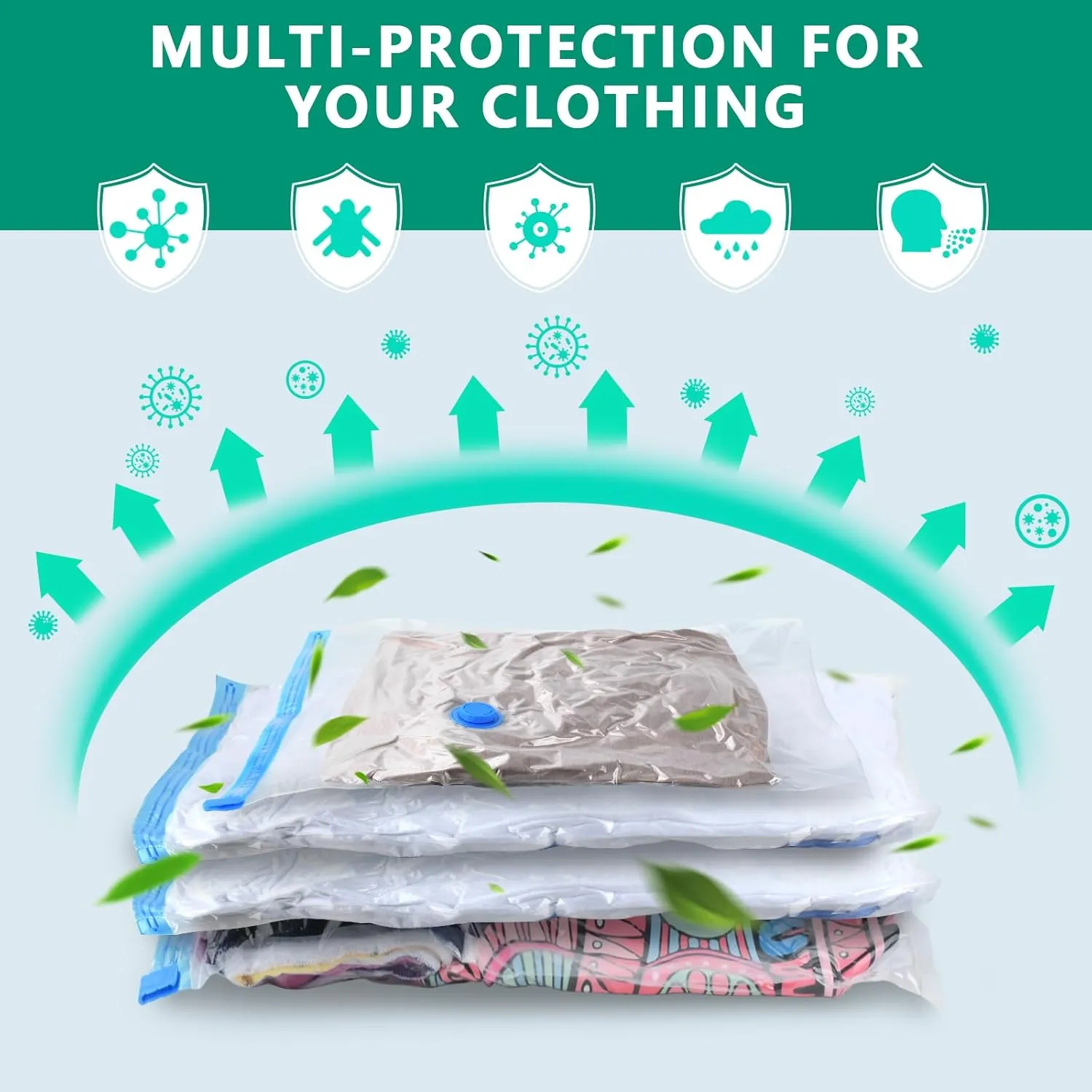 Morecoo Vacuum Seal Bags for Clothing, 8 Pack Vacuum Storage Bags (4 Jumbo/4 Large) with Electric Pump, Packing Cubes Compression Space Saver for Comforters, Blankets - Travel Essentials