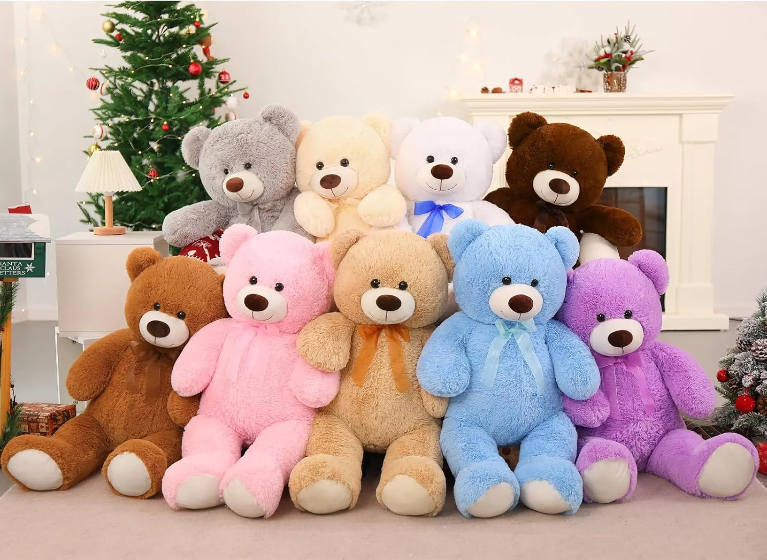 MorisMos Giant Teddy Bear Stuffed Animal 3ft-36 inch Big Pink Teddy Bear for Girlfriend Boyfriend Wife Mom Fiancée Valentine's Gift,Large Stuffed Bear for Baby Shower Birthday Christmas Decor,Pink