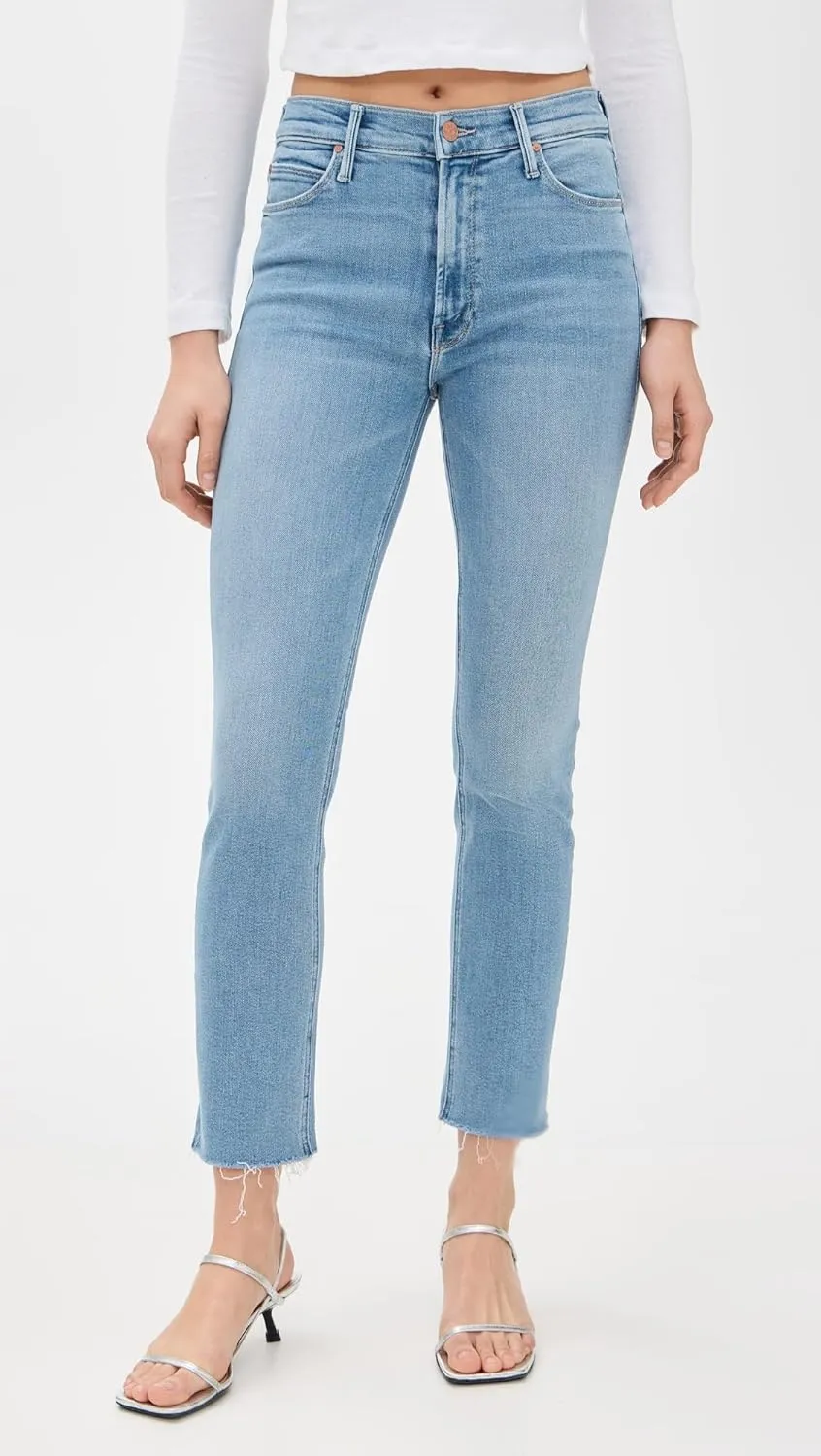 MOTHER Women's Mid Rise Dazzler Ankle Fray Jeans