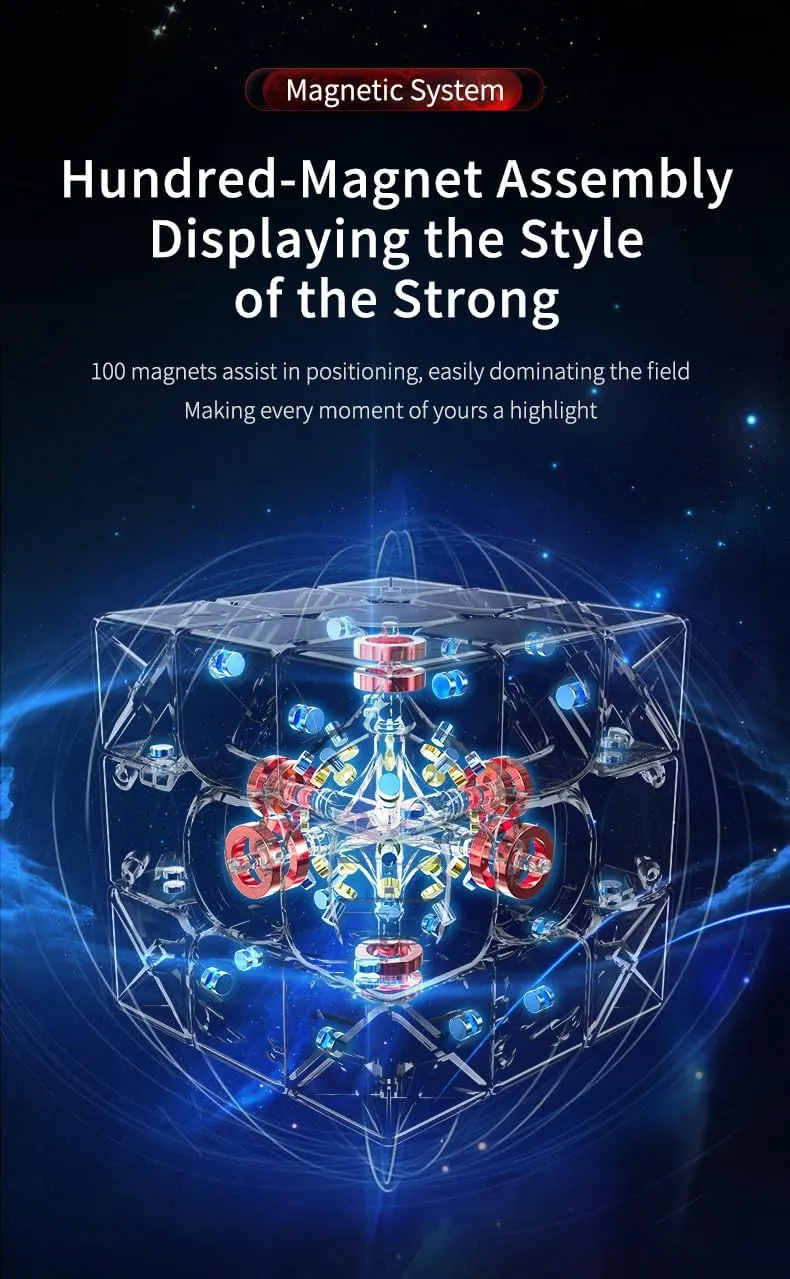 Moyu Weilong WRM V10 Magnetic Speed Cube, Adjustable Elasticity Cube, Professional 3x3 Cube with Transparent Storage Box