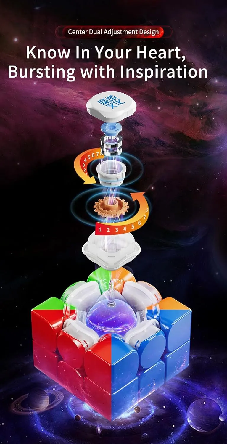 Moyu Weilong WRM V10 Magnetic Speed Cube, Adjustable Elasticity Cube, Professional 3x3 Cube with Transparent Storage Box