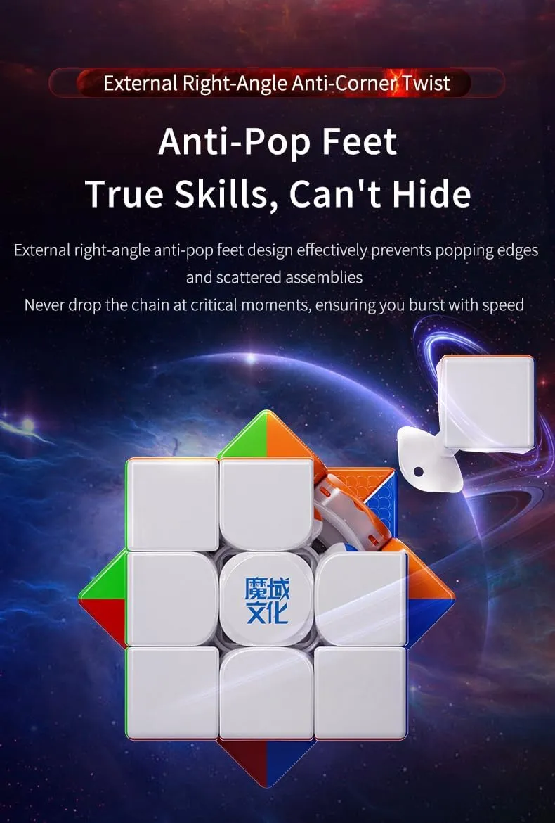Moyu Weilong WRM V10 Magnetic Speed Cube, Adjustable Elasticity Cube, Professional 3x3 Cube with Transparent Storage Box