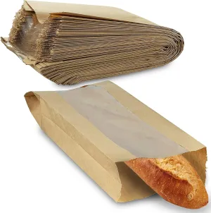 MT Products Brown Bread Bags 6.5" x 2" x 18" - Disposable Paper Bags (Pack of 50) - Made in the USA