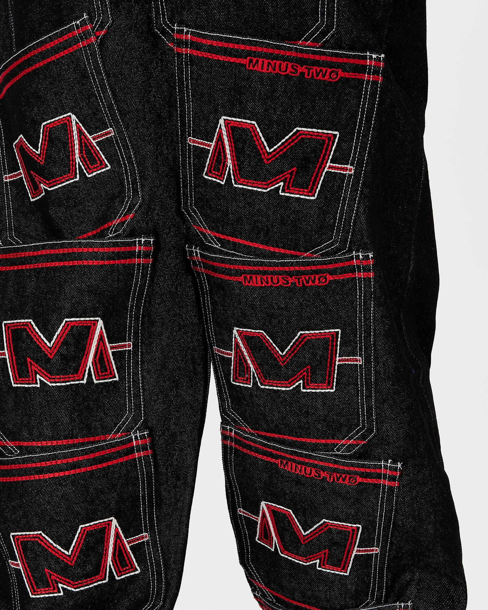 Multi Pocket Jeans Red Stitch